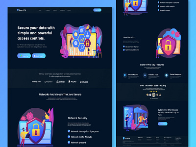 Cyber Security landing page design app branding cyber security data security design digital agency figma graphic design icon illustration logo ui uiux ux