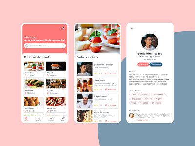 Chef in home app chef chefs cook cookier design food home ios red ui ui design uidesign uiux