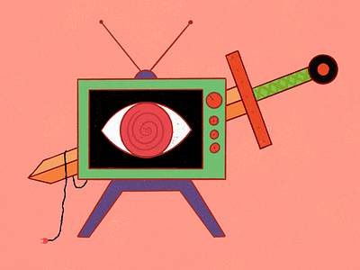 TV illustration procreate sword tv