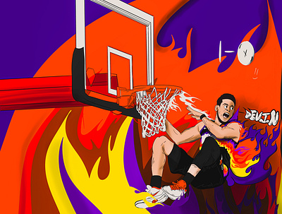 Dbook Cartoon basketball branding design graphic design illustration logo procreate sports suns typography