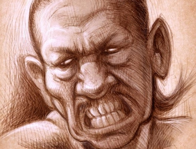 Machete caricature digital painting machete portrait trejo