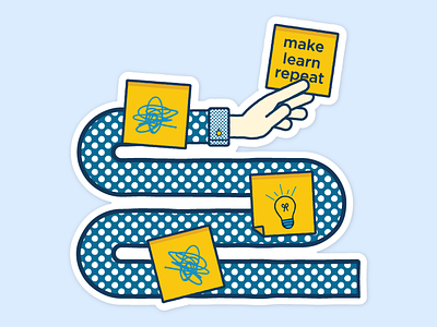 Make. Learn. Repeat. design design thinking illustration motto pattern philosophy sticker sticky notes