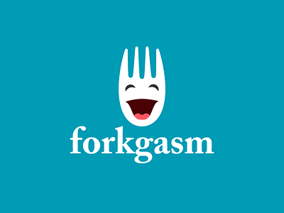 forkgasm logo inverted food logo