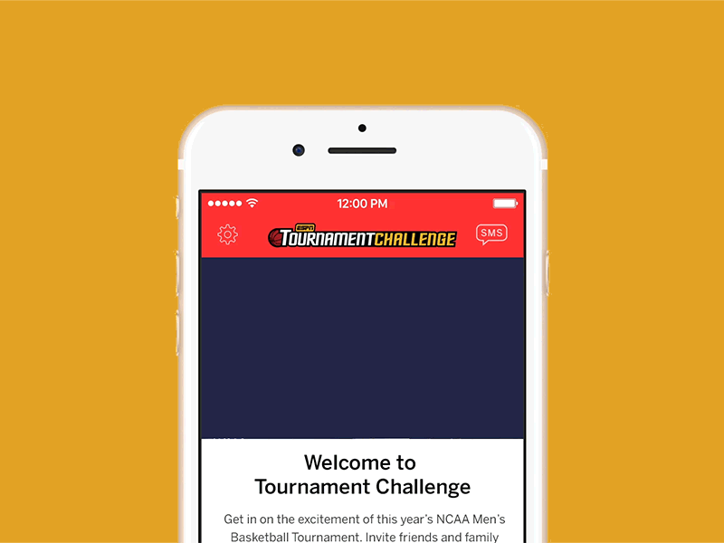 Tournament Challenge basketball espn motion graphics welcome page