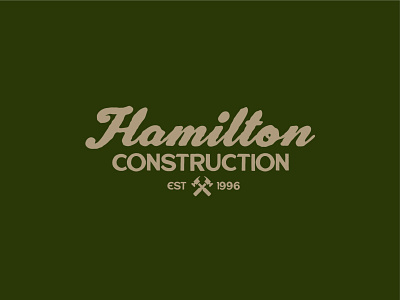 Hamilton Construction branding construction logo custom logo design graphic design logo script logo small business branding small business logo typography vintage logo