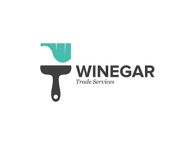 Winegar Logo w/ Some Color brand brush color contractor logo mark paint paintbrush painter teal