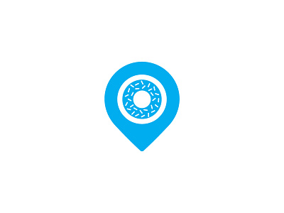 Donut Shop blue donut food locations map marker shop social tag