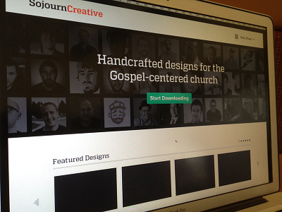 Sojourn Creative app church design gospel green home landing page orange quadon slider ui ux