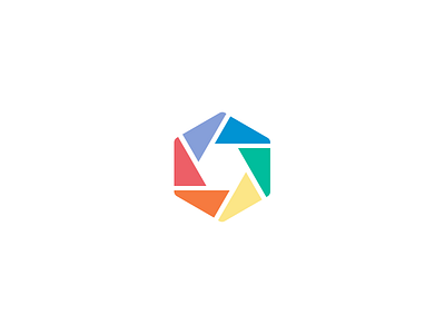 Shutter brand branding camera hexagon logo mark saturated shutter