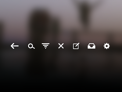 Overlap Icons back close edit filter icons inbox search settings