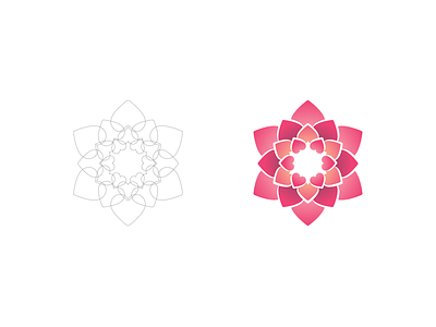 Lotus Valentine circle community flower gradients group grow growth life lines logo lotus