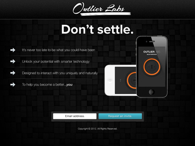 outlier labs project landing page ui ui design web design website