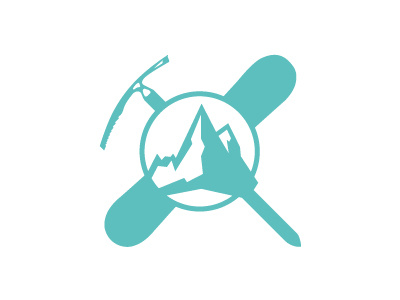 Personal Logo brand branding circle hiking ice axe logo logo concept mountain mountains personal snowboard web design