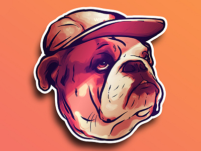 Doggo El Swaggo dog graphic design hat illustration orange