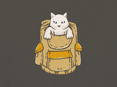 Cute Cat Backpack adventure backpack bag camping cat cute holiday illustration lifestyle mountain nature outdoors pack pet pocket tourism travel trip vintage wildlife
