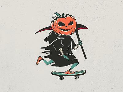 Halloween Grim Reaper Skateboarding