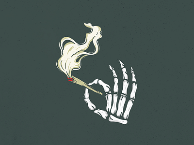 Smoke Weed Everyday adventure bones ciggarete cloud creepy dark dead hand illustration kill nature organic skeleton skull smoke spooky vintage weed wild wildlife