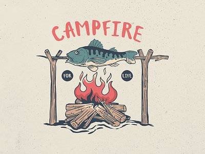 Campfire for Life adventure animal campfire camping fish fisherman fishing forest hiking holiday mountain national park nature outdoors salmon seafood summer tent travel trees