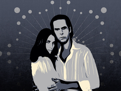 Nick and Susie Cave couple digital art graphic design illustration music musician nick cave susie cave