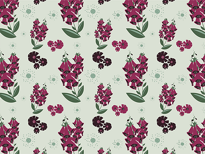 Foxgloves florals foxgloves illustration pattern pattern design repeat pattern retro surface design textile textile design vector