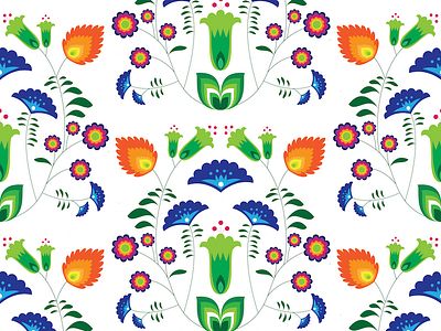 Polish Folk Art Pattern folk art illustration pattern polish polish folk art repeat pattern surface design textile vector