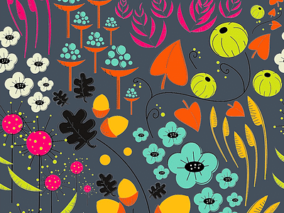 Retro Pattern design florals hippy illustration illustrator pattern pattern design retro surface pattern vector vibrant vintage
