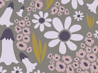 Daisies for Days pattern bells daisies design florals illustration illustrator pattern pinks repeat retro surface pattern vector