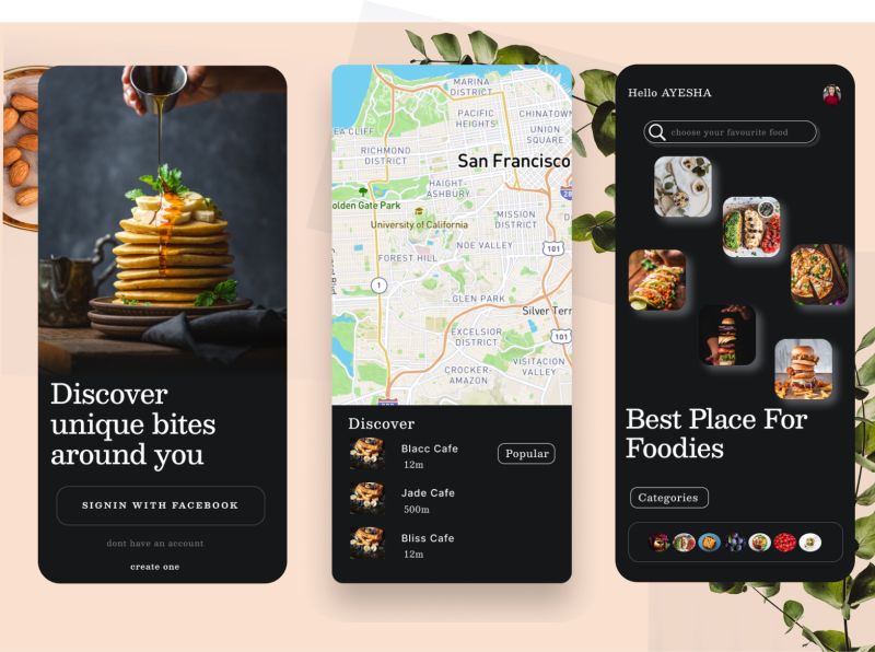 Food App by ayesha hashim on Dribbble