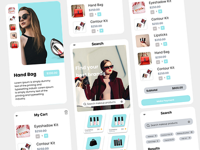 Online Shopping App design branding ecommerce ap figma design figma prototype logo design makeup brands online shopping app shopping app ui website design
