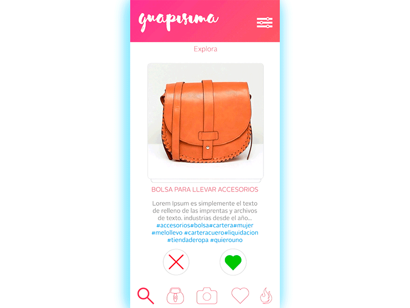 Application proposal for Guapísima app beauty girls