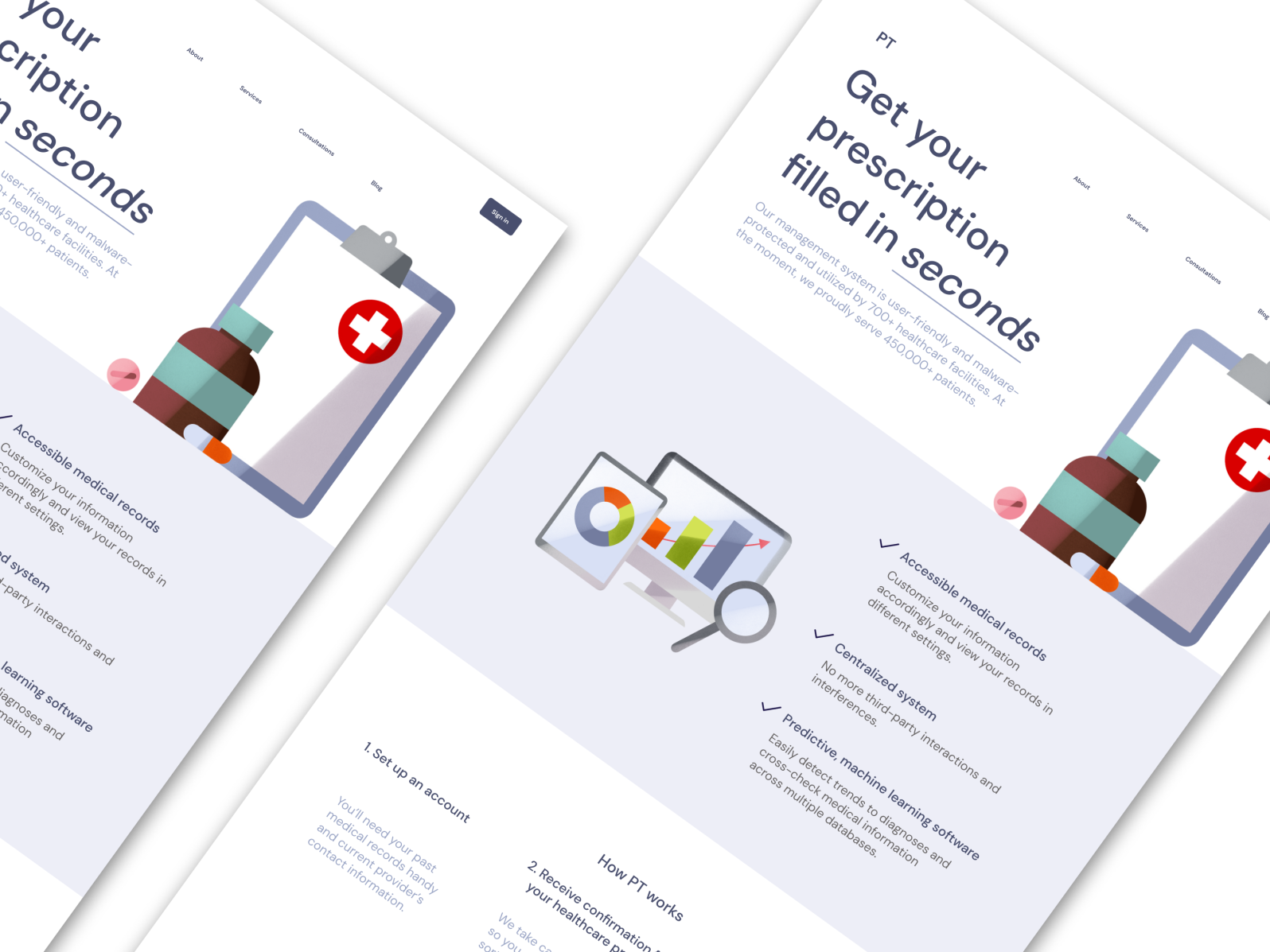 Prescription Management System Website Landing Page by Tina Ly on Dribbble