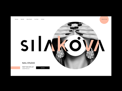 Nail Studio Silakova beauty design landing page manicure minimal nail salon site site design ui web
