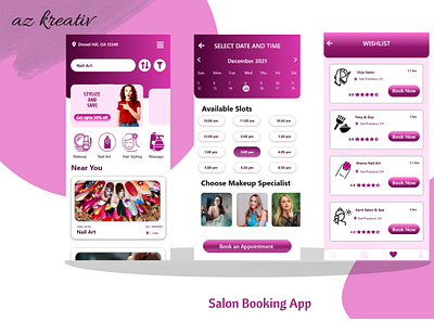 Salon Booking App UI branding graphic design typography ui visual