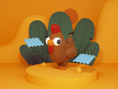 No soy Guillo, pero me guillo. 3d banana leaf c4d character character design chicken cute dominican dominican republic flat design illustration octane rooster toy toy design tropical