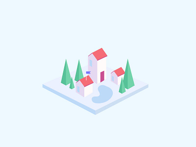 A little isometric village