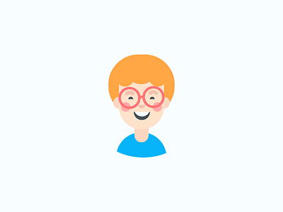 Smile a little! blue character character design flat design glasses illustration smile