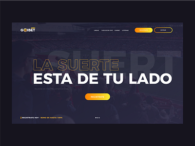 Landing page for sports betting site.