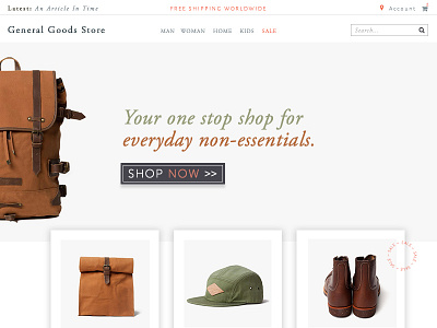 Layout Workout ecommerce green homepage layout orange ui