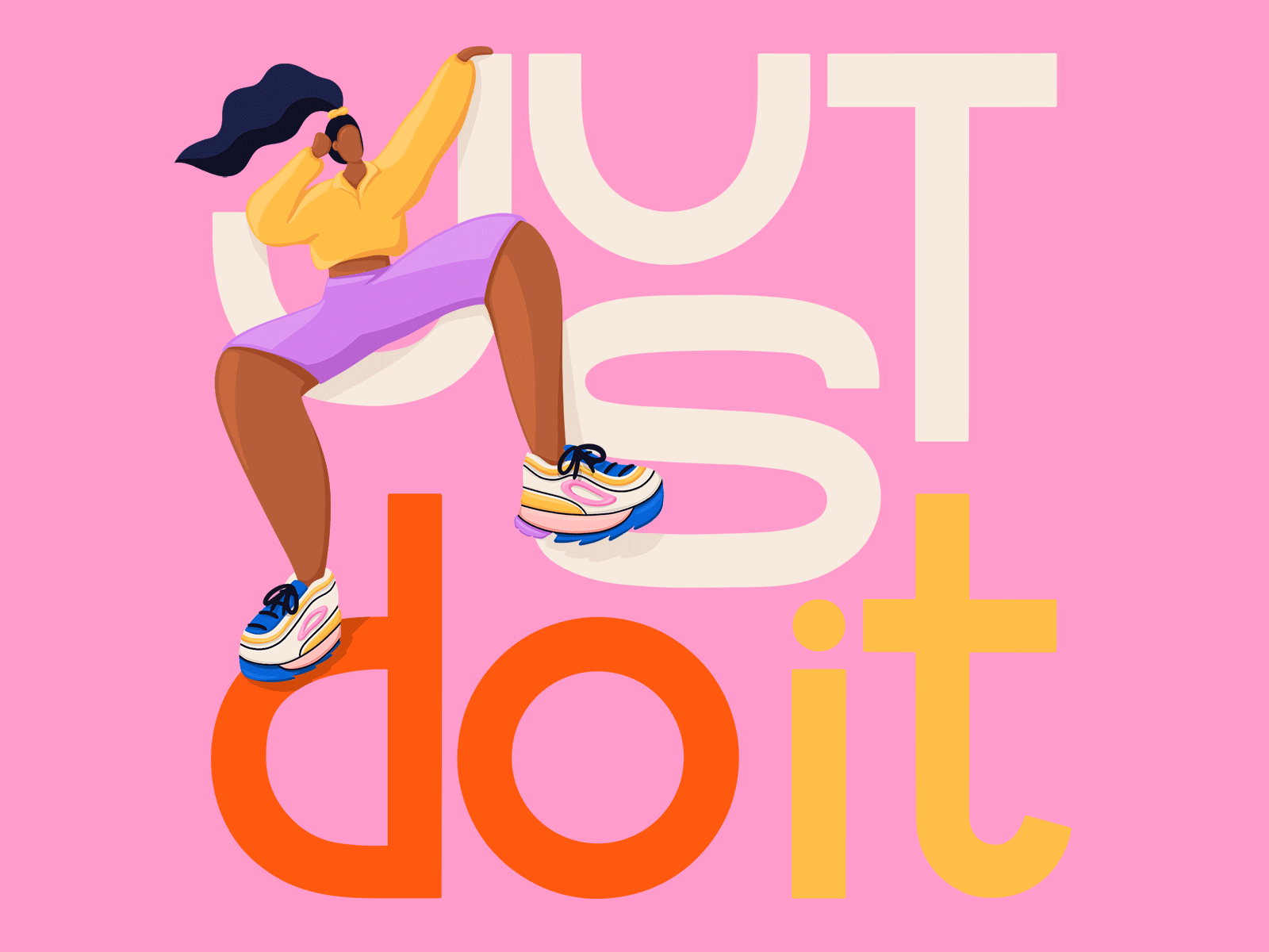 Just do it animation bold character animation character design digital drawing frame by frame frame by frame animation gif illustration procreate seamless loop sneakers