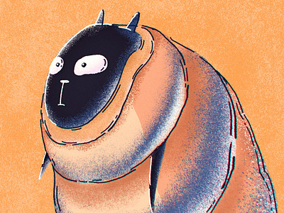 Big worm 2d animation cartoon characterdesign illustration painting procreate art worm
