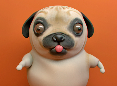 Unwrapping UV and draw texture 3d c4d character characterdesign cinema4d pug uv
