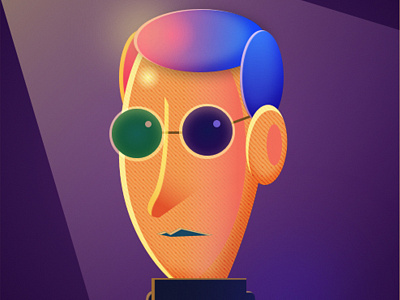 blind... 2d blind cartoon character colorful illustration