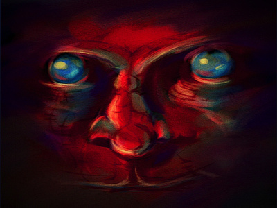 demonface 2d character demon design face horror illustration painting