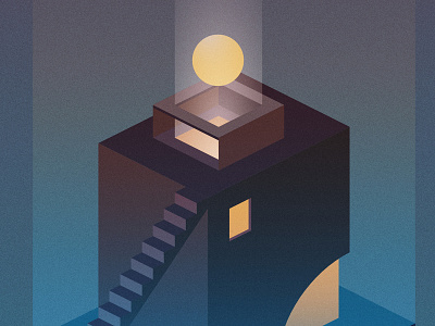 Light 2d design illustration isometric lighthouse