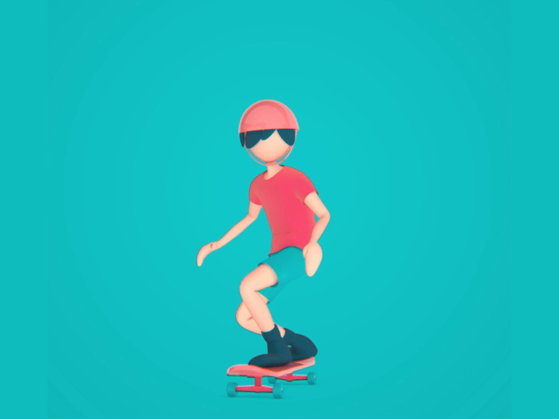 Skating Boy 3d 3d art animation boy c4d character characterdesign mixamo motiongraphics skateboards skating