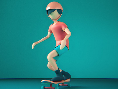 Skating boy physical render 3d boy character characterdesign render skateboard skating