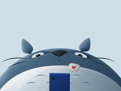 Totoro 2d cartoon character design illustration mobilephone socialmedia totoro
