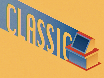 Classic 2d classic computer design illustration isometric vector