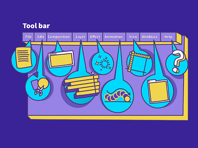 After effects menu 2d aftereffects flat illustration menu