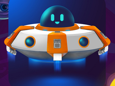 Space Ship animation app branding branding design concept design digital art futuristic illustration ui